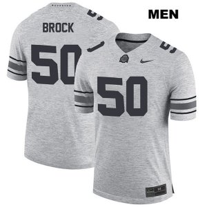 Men's NCAA Ohio State Buckeyes Nathan Brock #50 College Stitched Authentic Nike Gray Football Jersey OA20O21CE